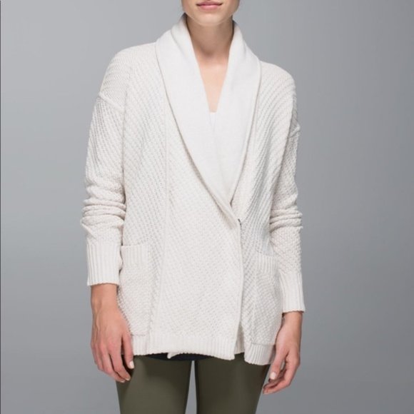lululemon athletica Sweaters - Lululemon Post Practice Cardigan In Cream